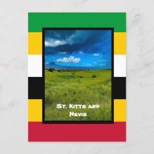 Carte Postale Couleurs du drapeau de Saint-Kitts