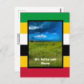 Carte Postale Couleurs du drapeau de Saint-Kitts (Devant / Derrière)
