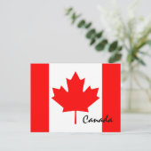 Carte Postale Couleurs du drapeau Feuille d'érable du Canada (Debout devant)