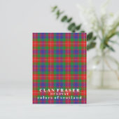 Carte Postale Couleurs du tartan Clan Fraser de Lovat d'Écosse (Debout devant)