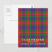 Carte Postale Couleurs du tartan Clan Fraser de Lovat d'Écosse (Devant / Derrière)