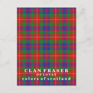 Carte Postale Couleurs du tartan Clan Fraser de Lovat d'Écosse