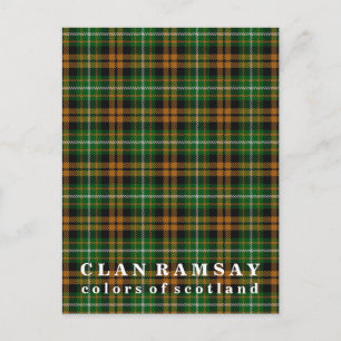 Carte Postale Couleurs du tartan de chasse du clan Ramsay d'Écos