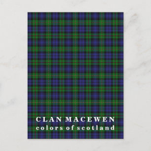 Carte Postale Couleurs du tartan du clan MacEwen d'Écosse