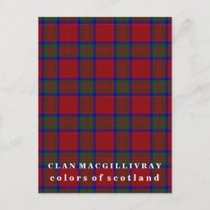 Carte Postale Couleurs du Tartan du Clan MacGillivray d'Écosse