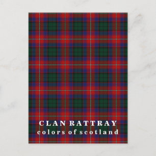 Carte Postale Couleurs du tartan du clan Rattray d'Écosse