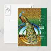 Carte Postale Couleurs d'un paon (Devant / Derrière)