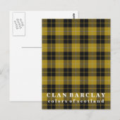 Carte Postale Couleurs écossaises Clan Barclay Tartan (Devant / Derrière)