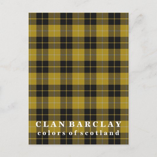 Carte Postale Couleurs écossaises Clan Barclay Tartan (Devant)