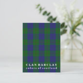 Carte Postale Couleurs écossaises Clan Barclay Tartan (Debout devant)