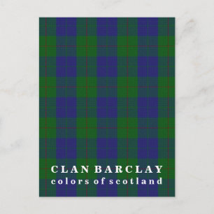 Carte Postale Couleurs écossaises Clan Barclay Tartan
