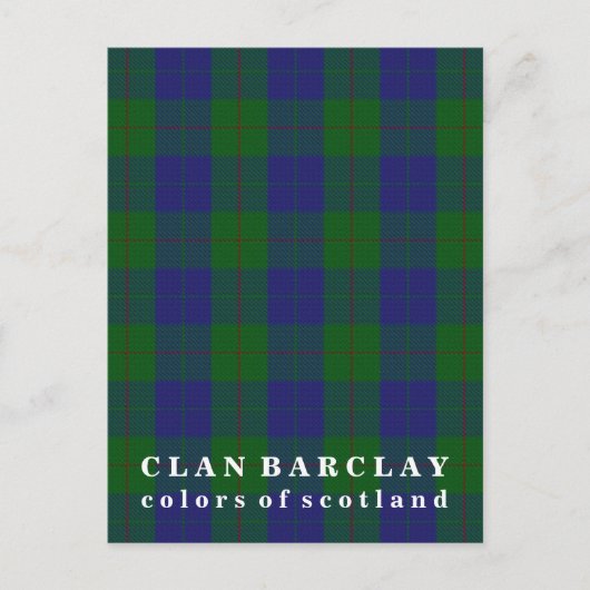 Carte Postale Couleurs écossaises Clan Barclay Tartan (Devant)