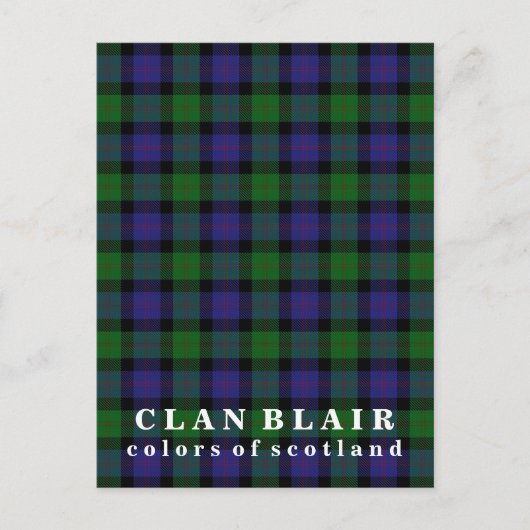 Carte Postale Couleurs écossaises Clan Blair Tartan (Devant)