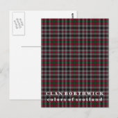 Carte Postale Couleurs écossaises Clan Borthwick Tartan (Devant / Derrière)