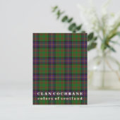 Carte Postale Couleurs écossaises Clan Cochrane Tartan (Debout devant)