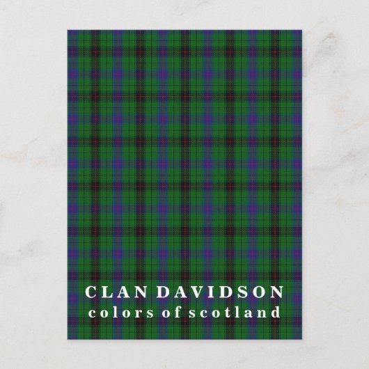 Carte Postale Couleurs écossaises Clan Davidson Tartan (Devant)