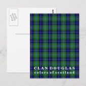 Carte Postale Couleurs écossaises Clan Douglas Tartan (Devant / Derrière)