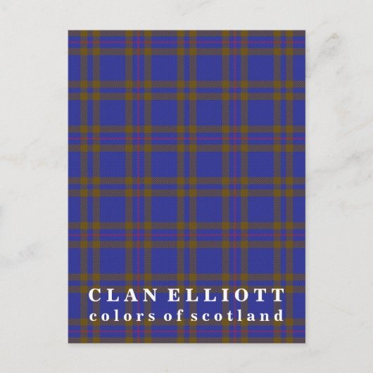 Carte Postale Couleurs écossaises Clan Elliott Tartan (Devant)