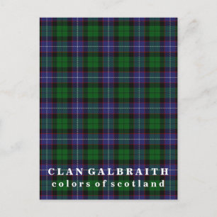 Carte Postale Couleurs écossaises Clan Galbraith Tartan