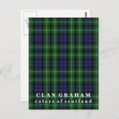 Carte Postale Couleurs écossaises Clan Graham Tartan (Devant / Derrière)
