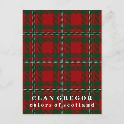 Carte Postale Couleurs écossaises Clan Gregor Tartan (Devant)