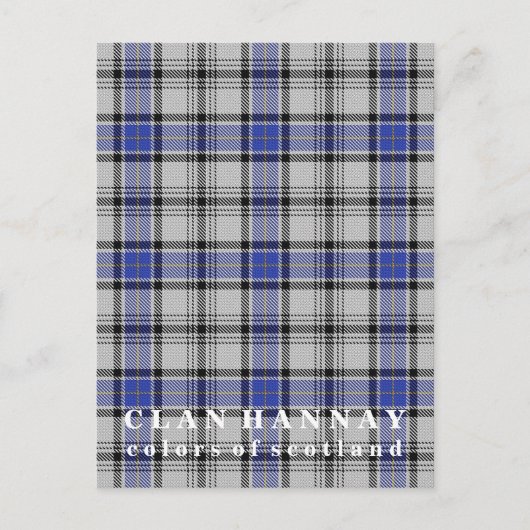 Carte Postale Couleurs écossaises Clan Hannay Tartan (Devant)