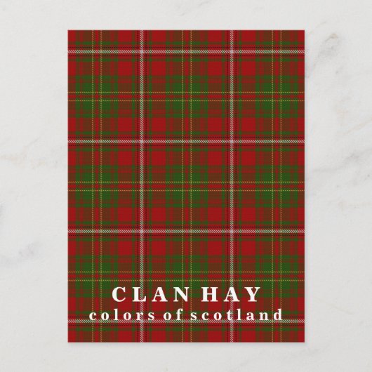 Carte Postale Couleurs écossaises Clan Hay Tartan (Devant)
