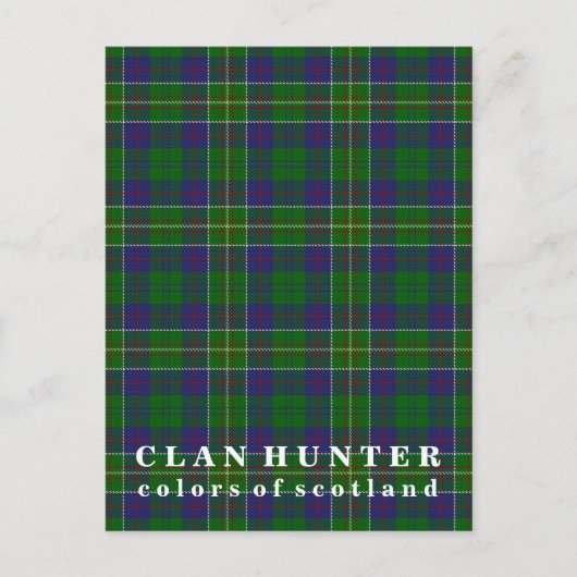 Carte Postale Couleurs écossaises Clan Hunter Tartan (Devant)