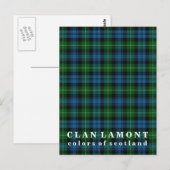 Carte Postale Couleurs écossaises Clan Lamont Tartan (Devant / Derrière)