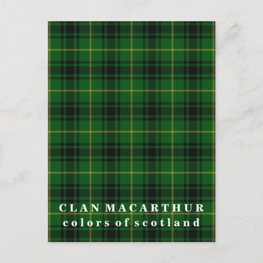 Carte Postale Couleurs écossaises Clan MacArthur Tartan (Devant)