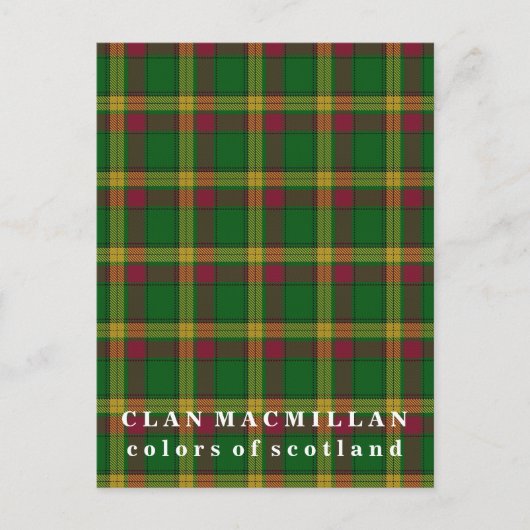 Carte Postale Couleurs écossaises Clan MacMillan Tartan (Devant)