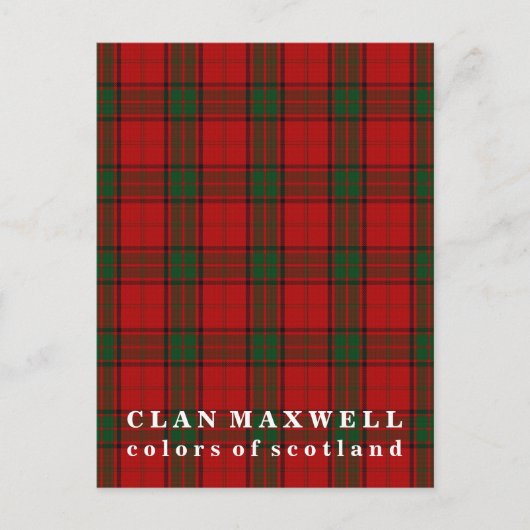 Carte Postale Couleurs écossaises Clan Maxwell Tartan (Devant)