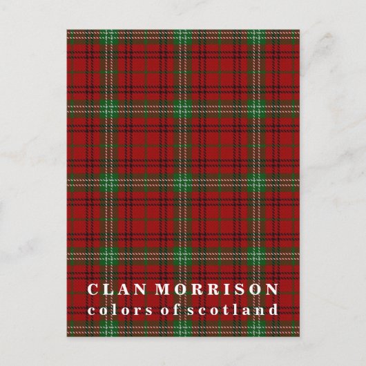 Carte Postale Couleurs écossaises Clan Morrison Tartan (Devant)