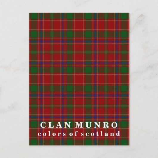 Carte Postale Couleurs écossaises Clan Munro Tartan (Devant)