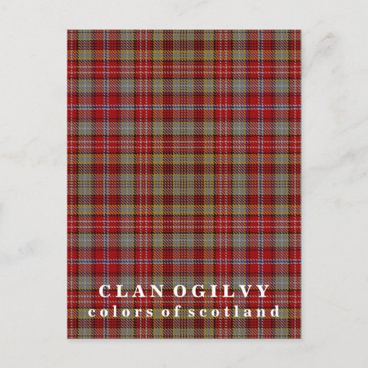 Carte Postale Couleurs écossaises Clan Ogilvy Tartan (Devant)