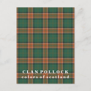 Carte Postale Couleurs écossaises Clan Pollock Tartan