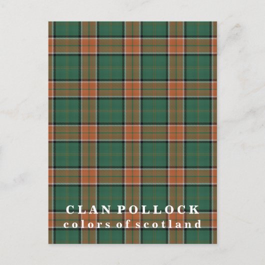 Carte Postale Couleurs écossaises Clan Pollock Tartan (Devant)