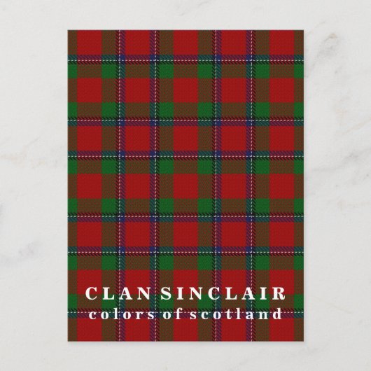 Carte Postale Couleurs écossaises Clan Sinclair Tartan (Devant)