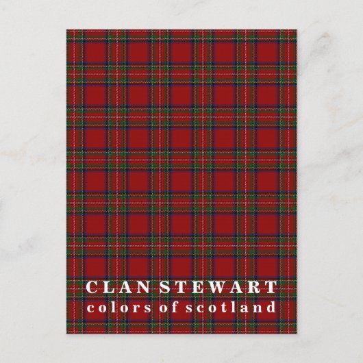 Carte Postale Couleurs écossaises Clan Stewart Tartan (Devant)
