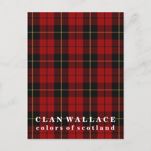 Carte Postale Couleurs écossaises Clan Wallace Tartan (Devant)