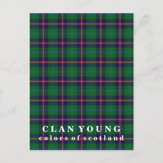 Carte Postale Couleurs écossaises Clan Young Tartan (Devant)