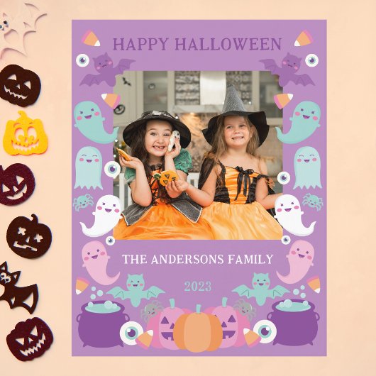 Carte Postale Couleurs mignonnes violet et pastel halloween cart