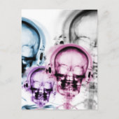 Carte Postale Couleurs mixtes X-Ray Vision Musique Squelette Crâ (Devant)