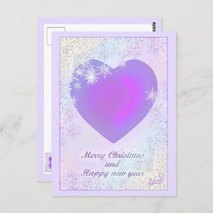 Carte Postale Couleurs pastel & coeurs violets battre