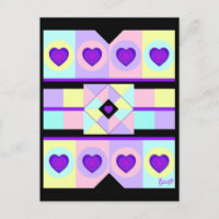 Couleurs pastel & coeurs violets battre
