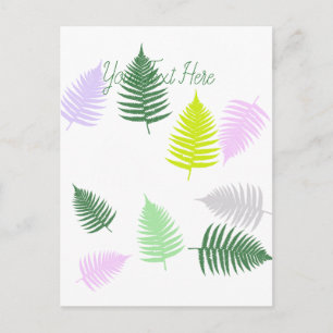 Carte Postale Couleurs Pastel Fougère Chanceuse