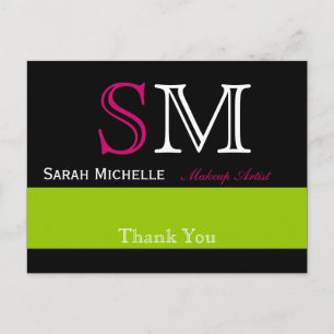 Carte Postale Couleurs pop en rose vert et noir