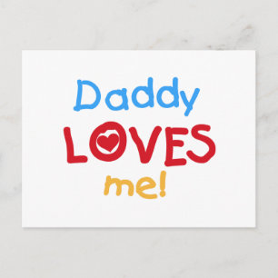 Carte Postale Couleurs primaires Papa m'aime T-shirts et cadeaux