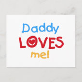 Carte Postale Couleurs primaires Papa m'aime T-shirts et cadeaux (Devant)