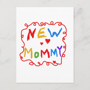 Carte Postale Couleurs primaires Texte Nouveaux T-shirts maman